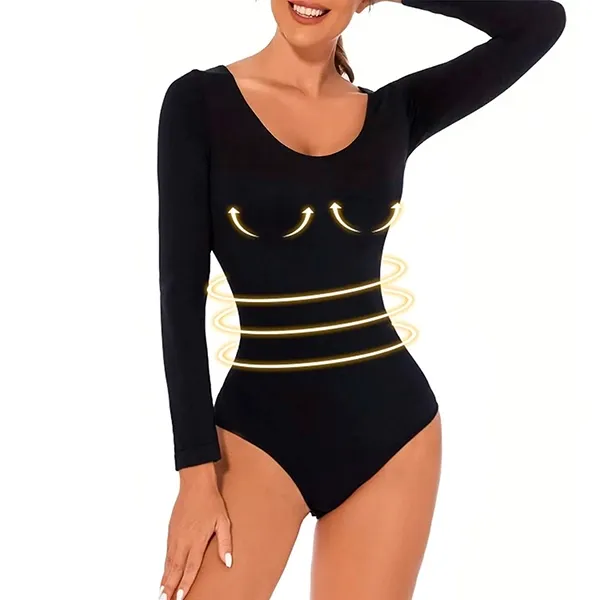 bodysuit, shapewear, long sleeve bodysuit, body shaper, tummy control, compression bodysuit