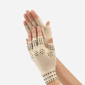 compression gloves, arthritis gloves, magnetic therapy, magnetic gloves, fingerless compression gloves