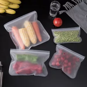 food storage bag, zip food bag, reusable ziplock bags, silicone food storage bag