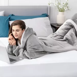 wearable blanket, hooded wearable blanket, oversized wearable blanket, wearable throw