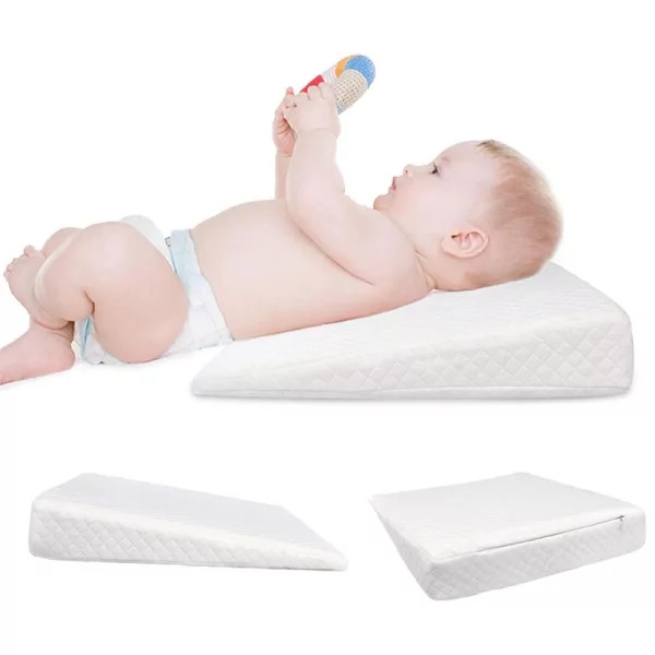 newborn wedge pillow, infant wedge pillow, infant reflux pillow, infant reflux wedge, anti reflux pillow