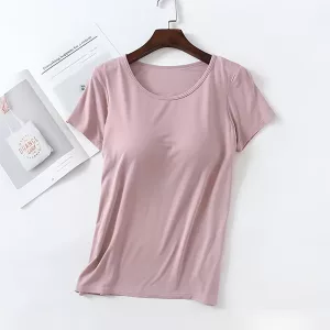 women t shirt, built in bra t shirt, breathable t shirt