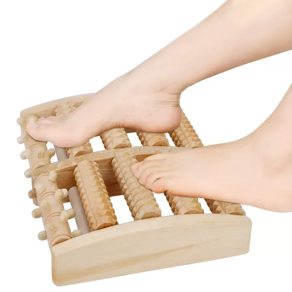 foot massager, foot massage roller, foot roller, wooden foot massager, wooden foot roller