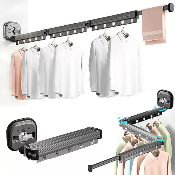 clothes hanger, folding clothes hanger, retractable clothes hanger, wall mount clothes hanger