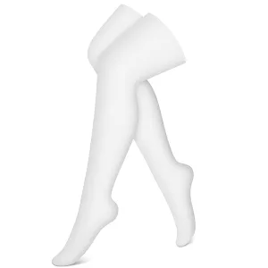Thigh-High Compression Socks - White