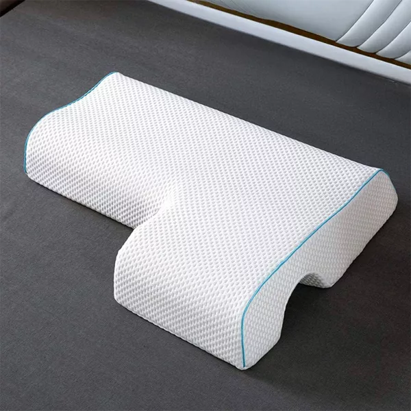 memory foam pillow, side sleeper pillow, orthopedic pillow, pillow for sleep, pillow with arm hole