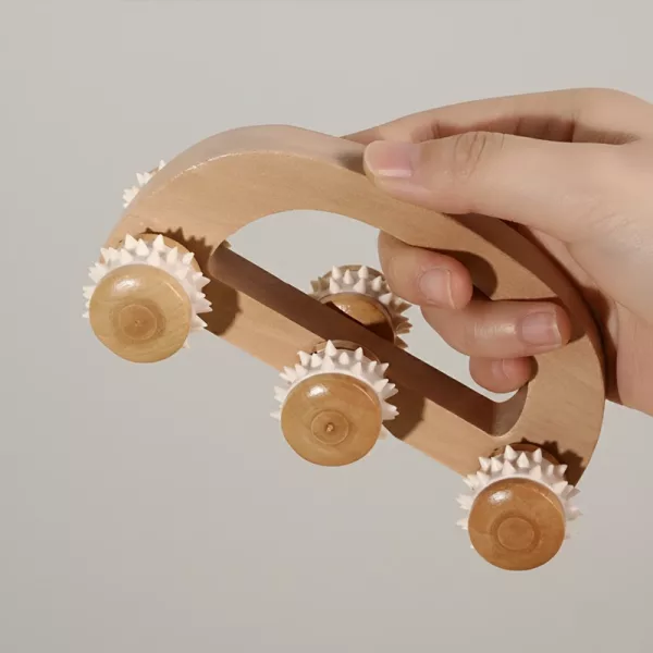 massage roller, handheld roller, wooden roller, handheld massage roller